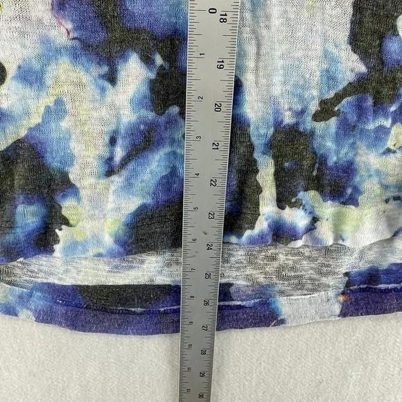 Impulse California Blouse Womens Sz S Blue V-Neck Button Front Roll Tab Sequined - Picture 4 of 8